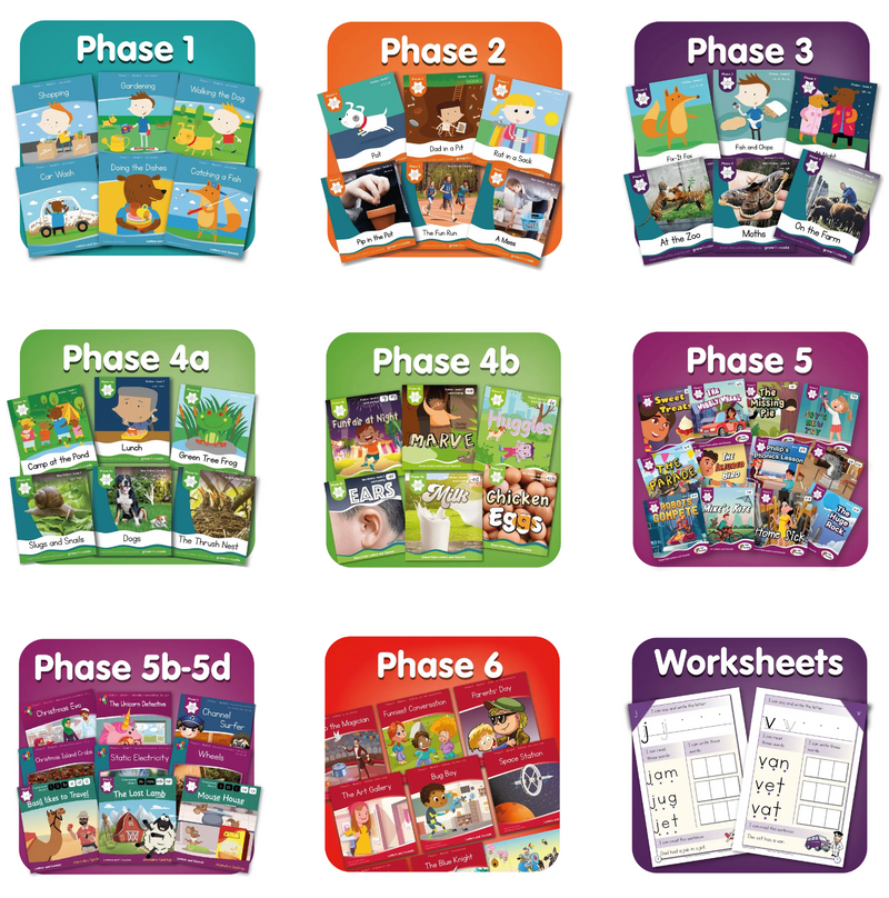 Letters and Sounds books and worksheets subscription