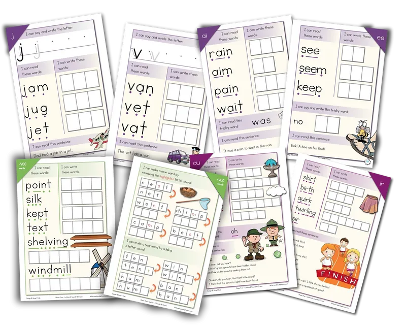 Letters and Sounds books and worksheets subscription